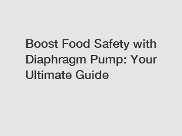 Boost Food Safety with Diaphragm Pump: Your Ultimate Guide