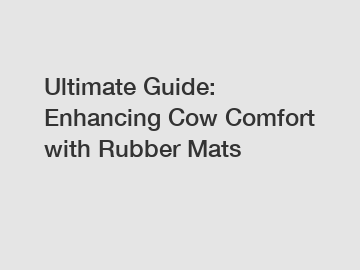 Ultimate Guide: Enhancing Cow Comfort with Rubber Mats
