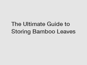 The Ultimate Guide to Storing Bamboo Leaves