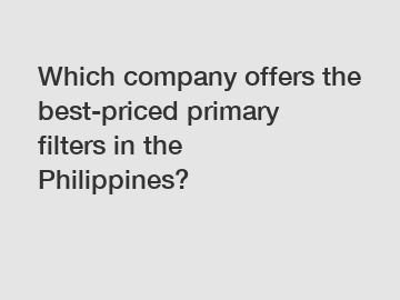 Which company offers the best-priced primary filters in the Philippines?