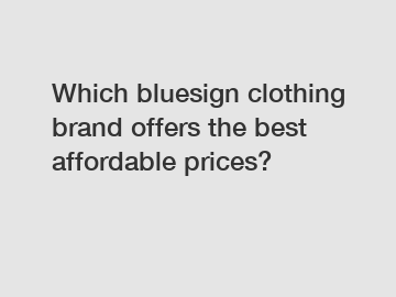 Which bluesign clothing brand offers the best affordable prices?