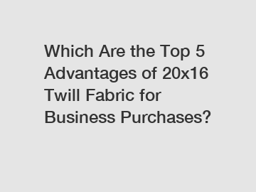 Which Are the Top 5 Advantages of 20x16 Twill Fabric for Business Purchases?