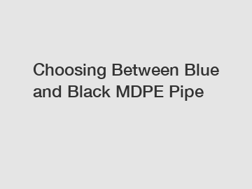 Choosing Between Blue and Black MDPE Pipe