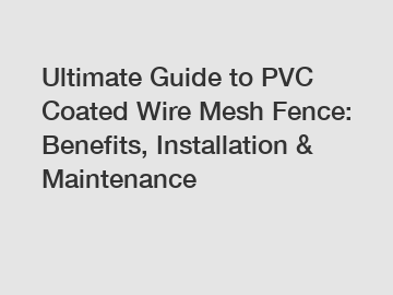 Ultimate Guide to PVC Coated Wire Mesh Fence: Benefits, Installation & Maintenance