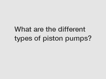 What are the different types of piston pumps?