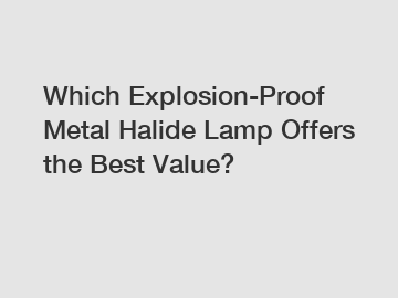 Which Explosion-Proof Metal Halide Lamp Offers the Best Value?