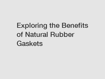 Exploring the Benefits of Natural Rubber Gaskets