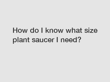 How do I know what size plant saucer I need?