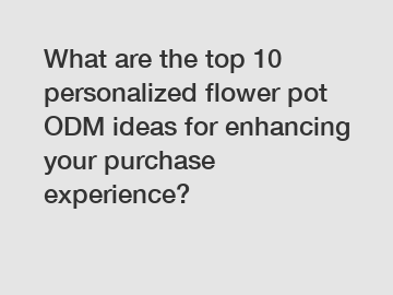 What are the top 10 personalized flower pot ODM ideas for enhancing your purchase experience?