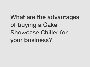 What are the advantages of buying a Cake Showcase Chiller for your business?