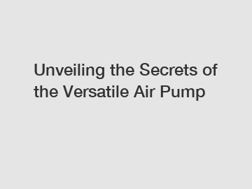 Unveiling the Secrets of the Versatile Air Pump