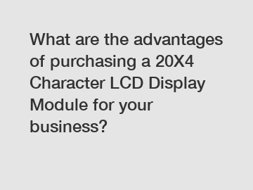What are the advantages of purchasing a 20X4 Character LCD Display Module for your business?