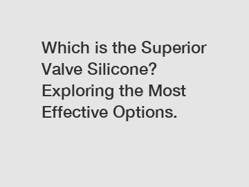 Which is the Superior Valve Silicone? Exploring the Most Effective Options.