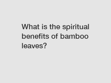 What is the spiritual benefits of bamboo leaves?