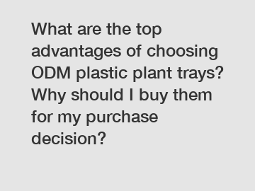 What are the top advantages of choosing ODM plastic plant trays? Why should I buy them for my purchase decision?