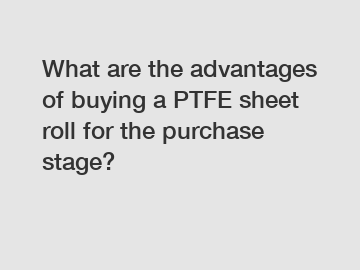 What are the advantages of buying a PTFE sheet roll for the purchase stage?