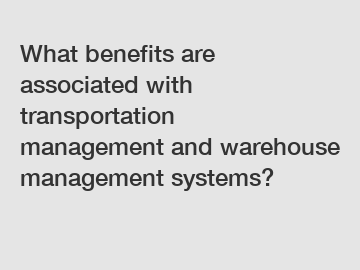 What benefits are associated with transportation management and warehouse management systems?