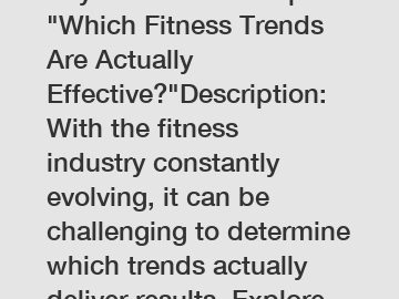 Keyword: FitnessTopic: 